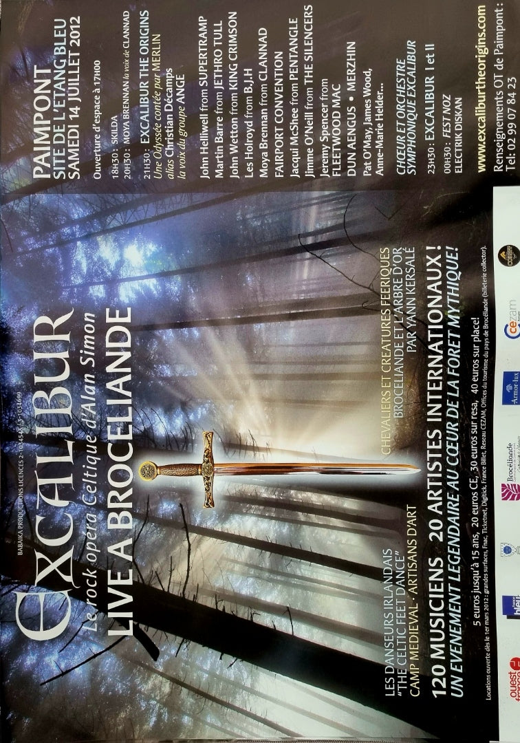 Poster Excalibur live à Brocéliande